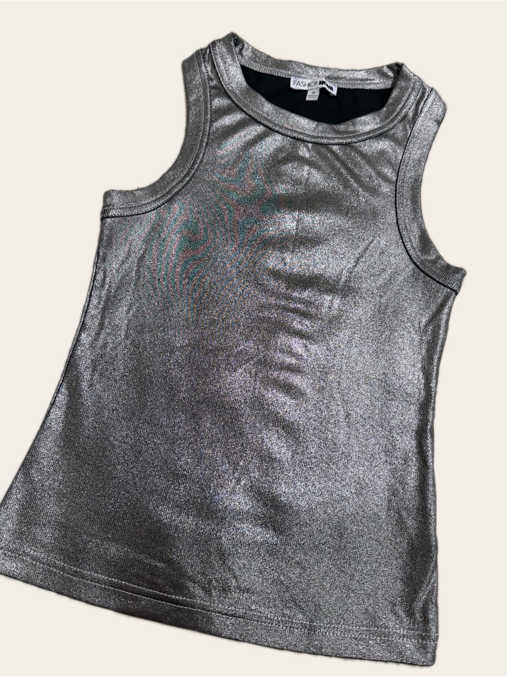 Silver Metallic Tank Top